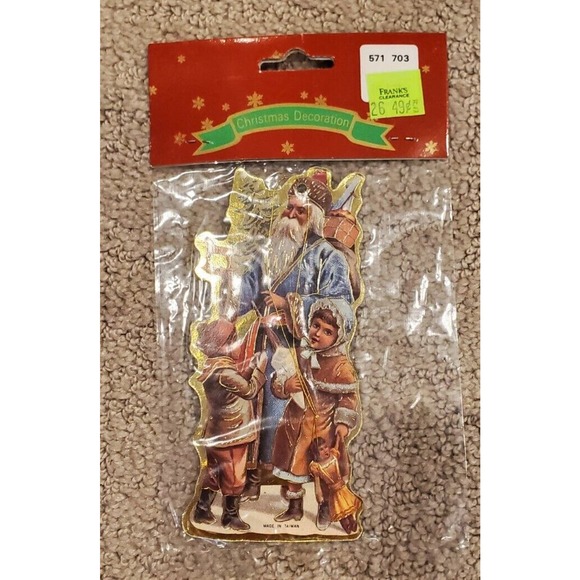 Vintage Made in Taiwan Christmas Santa Ornaments Sealed in Packages #7 - Picture 5 of 16